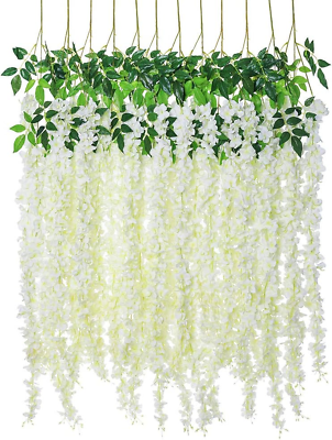 #ad Wisteria Artificial Flowers 4.6Ft Hanging Flowers Garland Vine for Wedding Party $34.25