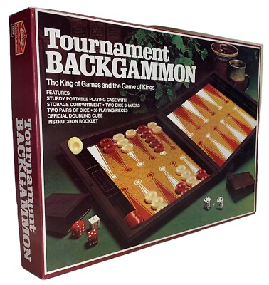 #ad Vtg Lowe Tournament Backgammon Set Brown Case Unopened 1978 Pieces Complete $49.95