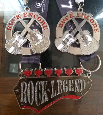 #ad Rock Legend Encore Marathon Medals Lot 3 Finisher Run Race Silver Glitter $34.99