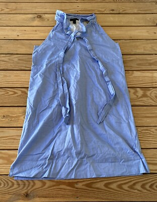 #ad J Crew Women’s Sleeveless Tie Neck Dress size 0 Blue S10 $19.99