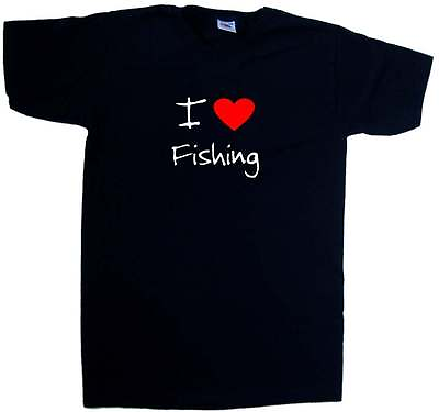 #ad I Love Heart Fishing V Neck T Shirt GBP 9.99