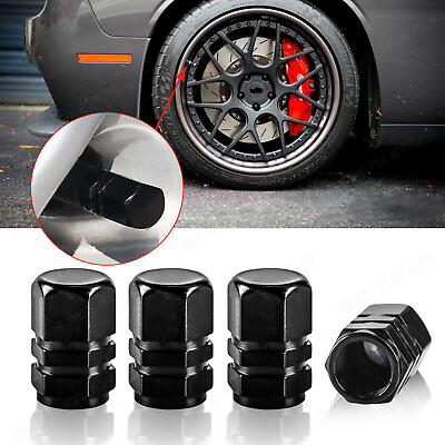 #ad 4Pcs BLACK Work Tire Air Valve Stem Aluminum Caps Wheel For Dodge Challenger $12.36