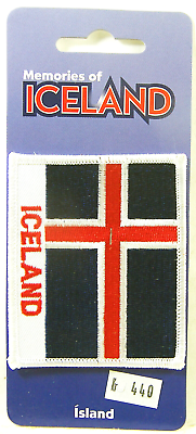 #ad Iceland with Flag Patch Emblem Travel Souvenir Badge Iron On Embroidered NOC $5.94
