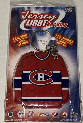 #ad Montreal Canadiens NHL Habs Logo Jersey Light Key Chain LED Flashlight Sportfx $8.24