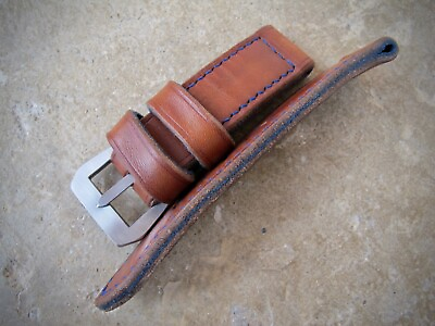 #ad Handmade quot;Centurioquot; brown leather watch strap VDB Panerai GPF 282726 2422mm $90.00