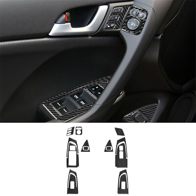 #ad #ad 13X Carbon Fiber Interior Door Control Kit Cover Trim For Acura TSX 2009 2014 $41.39