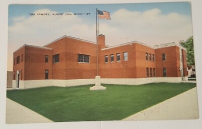 #ad Vintage Minnesota RARE SAMPLE postcard National Guard Armory Albert Lea MN $3.93