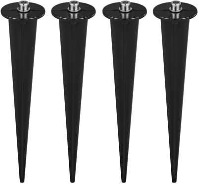 #ad 4 Pcs Flood Light Ground Stake Threaded Spike Metal Stakes for Solar Lights Outd $7.59