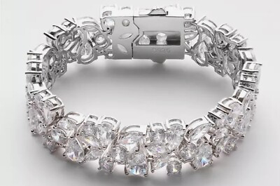 #ad Pave Gold 14k Over S925 Love Bracelet Bangle Jewelry Luxury Wedding Birthday $349.99
