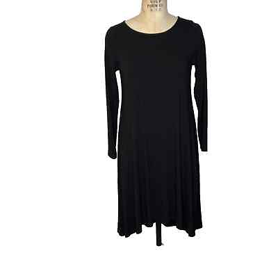 #ad Eileen Fisher S women#x27;s dress long sleeve mid length solid black $65.00