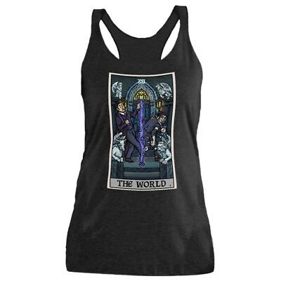 #ad The World Tarot Card Tank Top Women Dr Jekyll Mr Hyde Gothic Halloween Clothing $32.95