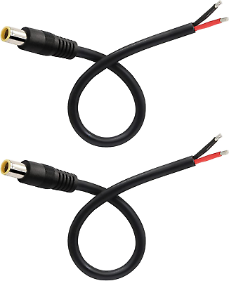 #ad Pack of 2 DC7909 Power Pigtails Cables 12V DC 8mm Male Plug to Bare Wire $12.28