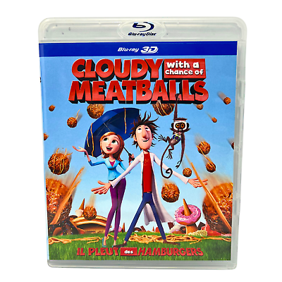 #ad Cloudy with a Chance of Meatballs Blu ray 3D Kids Cartoon Good Condition C $12.99