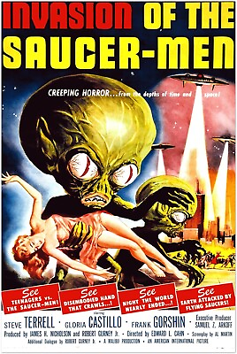 #ad Invasion of the Saucer Men Vintage Horror Movie Poster $14.99