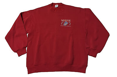 #ad Vintage 1980s United States Marines USMC Corps Crewneck Sweatshirt Size Medium $27.99