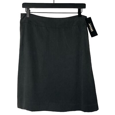 #ad DKNY Skirt Womens Size 4 Black Zipper Pockets A Line Ladies Skirt MSRP $225 $99.00