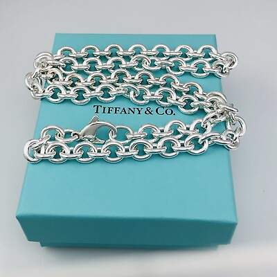 #ad Tiffany amp; Co 18quot; Silver Round Link Rolo Chain Necklace Mens Unisex $485.00