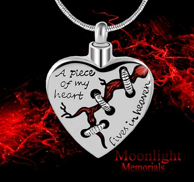 #ad New A Piece of My Heart Lives in Heaven Urn Cremation Memorial Necklace $18.95