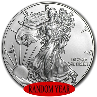 #ad Random Year American Silver Eagle 1 oz .999 Fine Silver $1 Coin BU In Stock $36.34