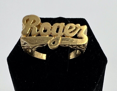 #ad Vintage ROGER Brass Metal Ring $9.99