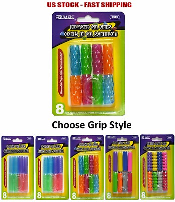 #ad Extreme Comfort Assorted Color Shape Pencil Pen Grip 8 Per Pack US SHIPPING $5.99
