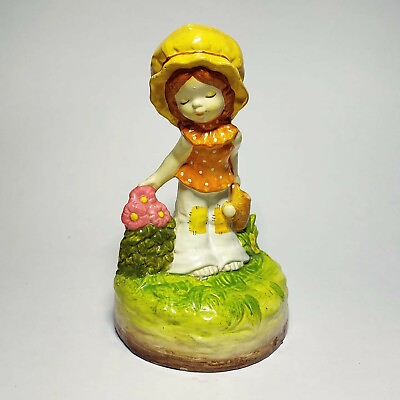 #ad Vintage Valentine Publishing Co. Hippy Girl Watering Flowers Ceramic Figurine $24.99