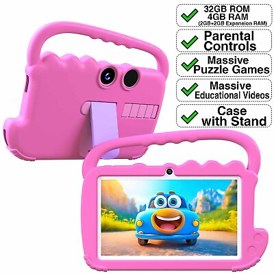 #ad PEICHENG 7quot; Tablet for Kids Android 12 Kids Tablet WiFi Bluetooth with Stand US $42.98