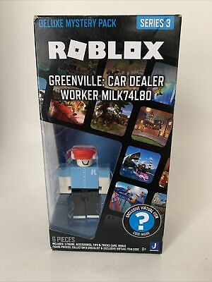 #ad GREENVILLE CAR DEALER WORKER MILK74L80 Roblox Deluxe Mystery Pack SERIES 3 NIB $15.50