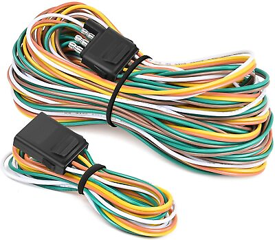 #ad 4 Pin Flat Trailer Extension Wiring Harness Kit 18AWG Wishbone Style for Lights $21.99