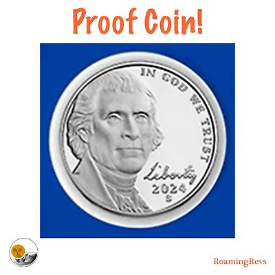 #ad 2024 S *PROOF* Jefferson 5c Nickel –DCAM U.S. Mint Coin $3.94