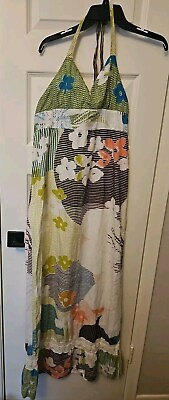 #ad Roxy Women#x27;s Size M Multicolor Floral Print Sleeveless Long Maxi Dress NWT $20.00