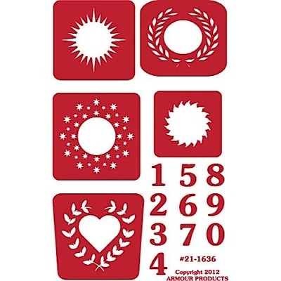 #ad NEW Armour Over n Over Reusable Glass Etching Stencil ONO Reverse Numbers $9.29