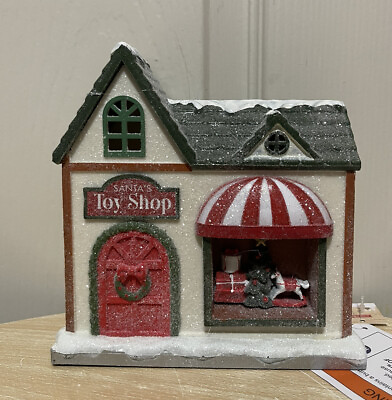 #ad Target Bullseye Playground Light Up Toy Shop Mini Christmas Village Piece $19.99