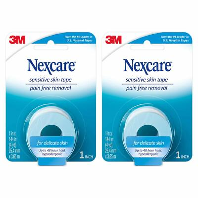 #ad Nexcare Sensitive Skin Tape Pain Free Removal 1 inch x 4 Yard Roll Pack of 2 $17.00