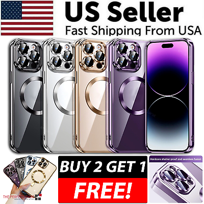 #ad For Apple iPhone 15 14 13 12 11 Pro Max Case Mag Safe Magnetic Camera Lens Cover $4.89