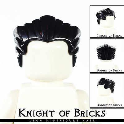 #ad LEGO Minifigure Hair BLACK 64798 Male Boy Hair Swept Back with Widow#x27;s Peak $1.99