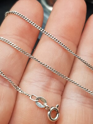 #ad 18quot; Sterling 925 Silver Fine Curb Link Necklace Chain. 1.1mm Width GBP 19.99