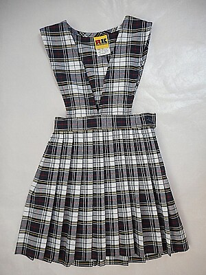 #ad Girls R K Multi Color Plaid V Slit Uniform Dress Sizes 3 8 $16.00