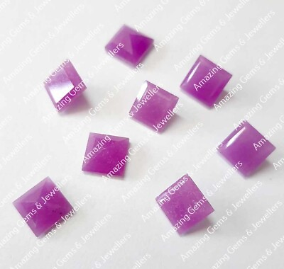 #ad 20% Off Natural Lavender Jade 10x10mm Square Faceted Cut 10 Pcs Gemstone $23.43
