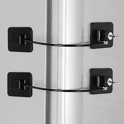 #ad 2 Pack Fridge Lock Freezer Lock with 4 Key for Child Safety Refrigerator Locks $11.14