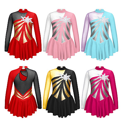 #ad Girl Gymnastic Ballet Dance Leotards Skating Dress Performance Dancewear Costume $16.09