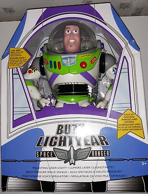 #ad Disney Toy Story Buzz Lightyear Space Ranger Interactive Action Figure NIB $39.00