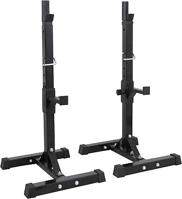 #ad 2PCS Squat Rack Adjustable 40quot; 66quot; Dumbbell Barbell Rack Bench Stand Max 550Lbs $67.58