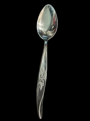 #ad Vintage Stainless AVON ROSE Serving Spoon Korea 7.75” $5.59