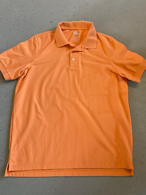 #ad Croft amp; Barrow Polo Shirt Men#x27;s Large Orange Easy Care Knit $15.99