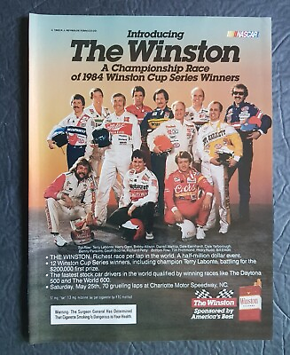 #ad #ad The Winston Champion Stock Car Race Promo Print Advertisement Vintage 1985 $7.95
