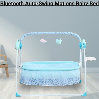 Auto Swing Motions Baby Rocking Bluetooth Swing Electric Cradle Infant Bed Crib $94.05