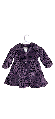 #ad American Widgeon Purple Faux Fur Girls Coat Size 4T $40.00
