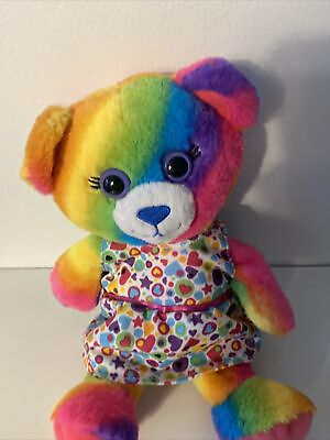 #ad Build A Bear Rainbow Stripe Plush Bear Stuffed Animal Toy 10quot; $13.00