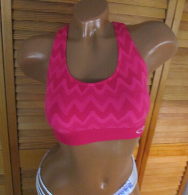 #ad New Champion Support Sports Bra Magenta Pink Sz XS Knit Pattern Fabric Racerback $4.95